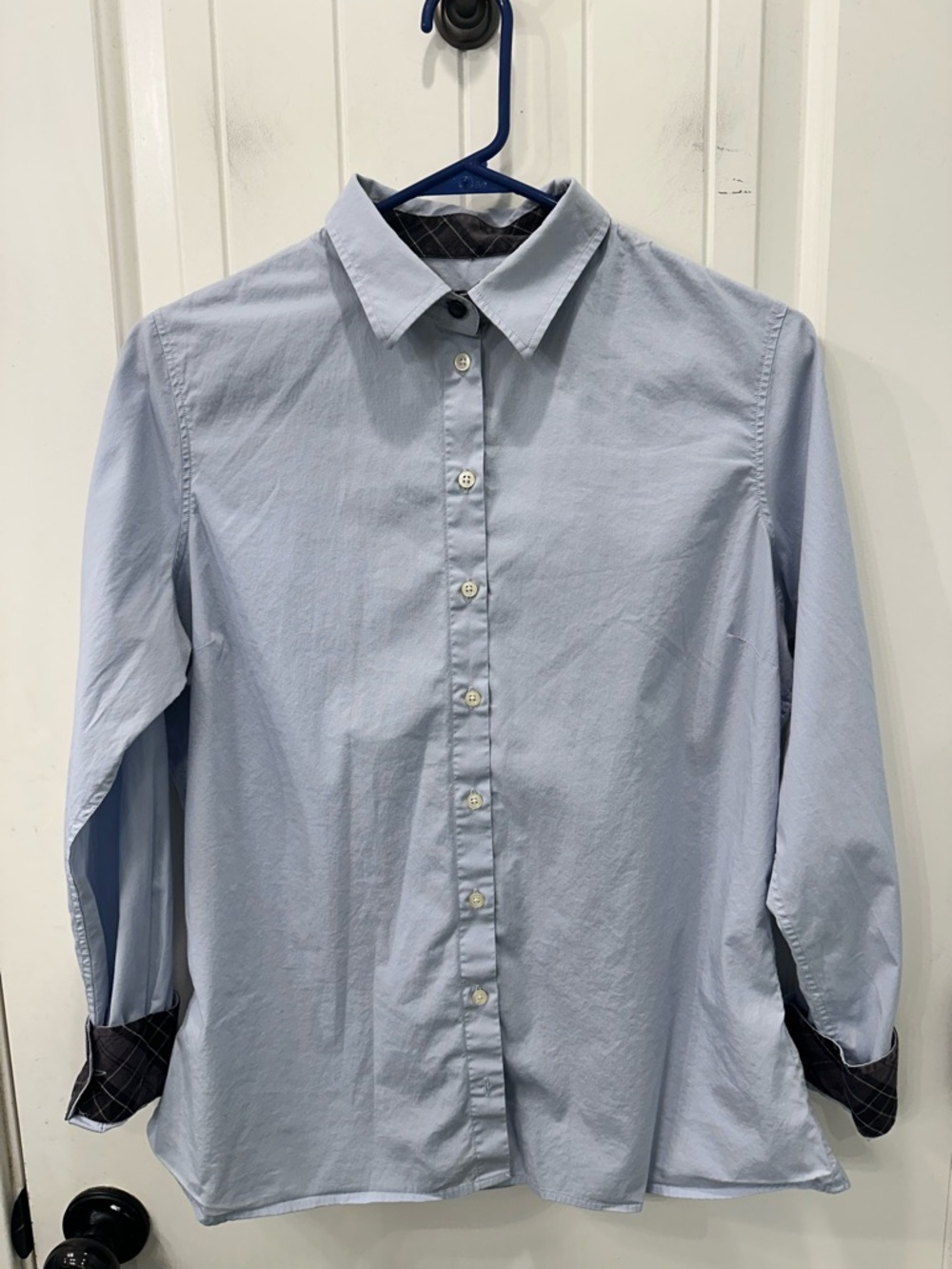 Barbour Cramlington Winter Tartan Button Down Shirt Blue 10 Coastal Preppy Chic